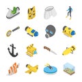 Underwater Snorkelling Icons