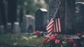 Honoring the Fallen: Memorial Day Tribute to the American Flag in Grave,