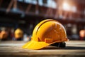 Honoring Labor Day Construction Helmet Stands Tall Against a Backdrop with Ample Copy Space. created with Generative AI Royalty Free Stock Photo