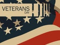 Honoring Our Heroes Veterans Day Banner Template with American Flag