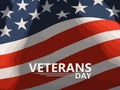 Honoring Our Heroes Veterans Day Banner Template with American Flag Royalty Free Stock Photo