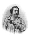 HonorÃÂ© de Balzac was a French novelist and playwright. in the old book the History essays, by V.M. Friche, 1908, Moscow Royalty Free Stock Photo