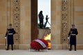 Honour guard at monument in Baku, Azerbaijan, on the anniversary of the civilian killings