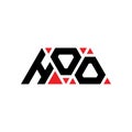 HOO triangle letter logo design with triangle shape. HOO triangle logo design monogram. HOO triangle vector logo template with red Royalty Free Stock Photo