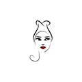 Hood Bonnet hat, girl icon. Element of beautiful girl in a hat icon for mobile concept and web apps. Thin lin Hood Bonnet hat, gir