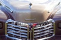 Hood & Grille of a Classic Tan Lincoln Sedan