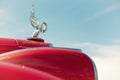 Hood ornament of a red 1936 Packard Classic Car Royalty Free Stock Photo