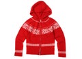 Hood red cardigan