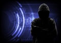 Hooded computer hacker