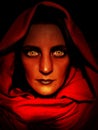 Hooded Evil Woman Portrait Royalty Free Stock Photo