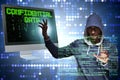 The hooded hacker in data computer security concept Royalty Free Stock Photo