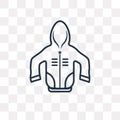 Hooded Jacket vector icon isolated on transparent background, li