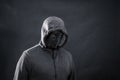 Hooded man with black mask Royalty Free Stock Photo