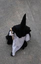 Hooded penitent starting his Easter holy week in mallorca Royalty Free Stock Photo