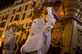 Hooded penitents during Easter holy week procession in mallorca