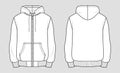 Hooded sweat jacket with zipper