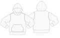 Hooded Sweater Fashion Sketch Design Vector Template