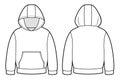 Hoodie for BABY flat sketch vector. Apparel template