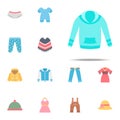 Hoodie color icon. Clothes icons universal set for web and mobile