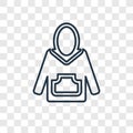 Hoodie concept vector linear icon isolated on transparent background, Hoodie concept transparency logo in outline style