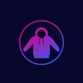 Hoodie icon in circle, vector