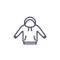 Hoodie icon, line vector on white