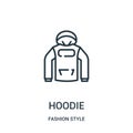 hoodie icon vector from fashion style collection. Thin line hoodie outline icon vector illustration
