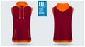 Hoodie jacket mockup template design for soccer, football, baseball, basketball, sports team or university. Vector.