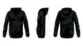 Hoodie mockup template for clothing branding and product presentation. Realistic front, back and side view. Perfect for