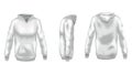 Hoodie mockup template for clothing branding and product presentation. Realistic front, back and side view. Perfect for