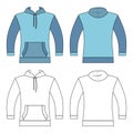 Hoodie template front, back views Royalty Free Stock Photo