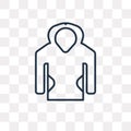 Hoodie vector icon isolated on transparent background, linear Ho