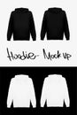 Hoodie vector mockup black and white front and back view
