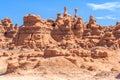 Hoodoo Rock pinnacles in Goblin Valley State Park Utah USA