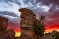 Hoodoos along the Catalina Highway in the Santa Catalina Mountains at sunset. Royalty Free Stock Photo