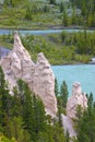 Hoodoos and Bow River in Banff National Park