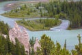 Hoodoos and Bow River in Banff National Park