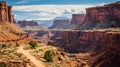 Hoodoos and buttes in desert landscape