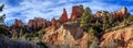 Hoodoos Panorama at Mossy Cave Trail, Bryce Canyon National Park, Utah Royalty Free Stock Photo