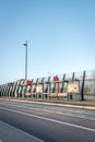 Dutch modern bus stop with a blue sky