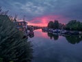 Hoogmade, Netherlands - september 14 2022: sunrise at the river