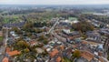 Hoogstraten. Flemish Region. Belgium 11-11-2021. Fragment of an aerial panorama of the city of hoogstraten from a height