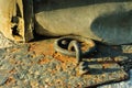 Hook And Chain On Concrete Royalty Free Stock Photo