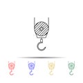 a hook from a construction crane multi color style icon. Simple thin line, outline vector of measure icons for ui and ux, website Royalty Free Stock Photo