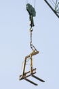 Hook crane with hoist mounted on a crane Royalty Free Stock Photo