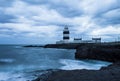 Hook lighthouse at Wexford Ireland in a cloudy night