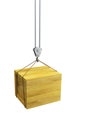 Hook holding wooden container Royalty Free Stock Photo