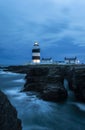 Hook lighthouse at Wexford Ireland in a cloudy night