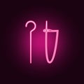 hook pin icon. Elements of Handmade in neon style icons. Simple icon for websites, web design, mobile app, info graphics Royalty Free Stock Photo