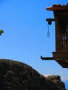 Hook and pulley on balcony